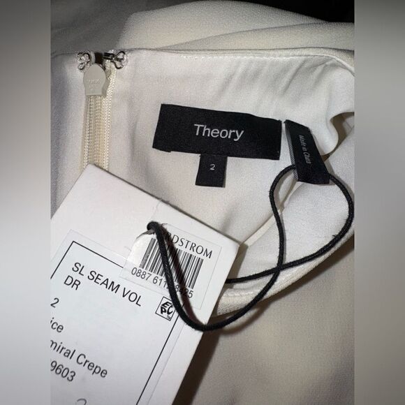Theory NWT Sleeveless crepe midi dress in Rice Size 2 - Picture 8 of 8